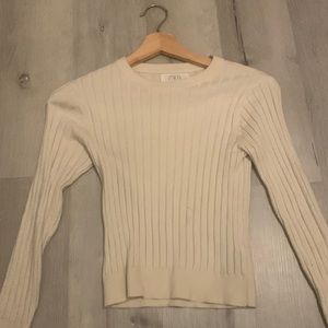 tight cream ribbed longsleeve